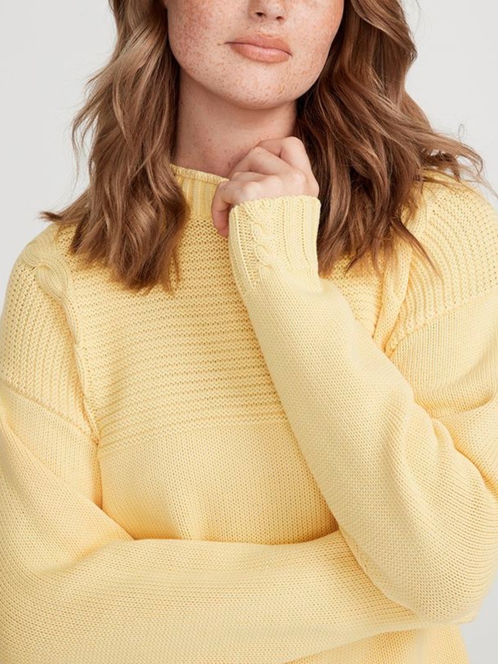 Holebrook Fanny Crew Sweater 100% Organic Cotton in yellow Size M